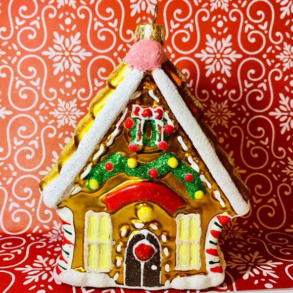 Polish Glass Gingerbread Candy House Ornament Xmas - Picture 2 of 8
